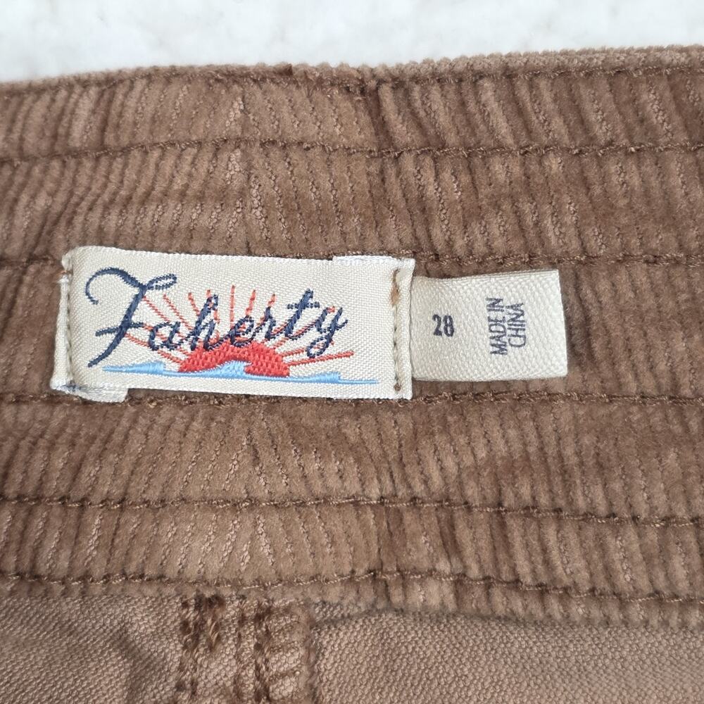 Faherty Pants Women's 28 Brown Corduroy Wide Leg High Rise - Picture 6 of 11